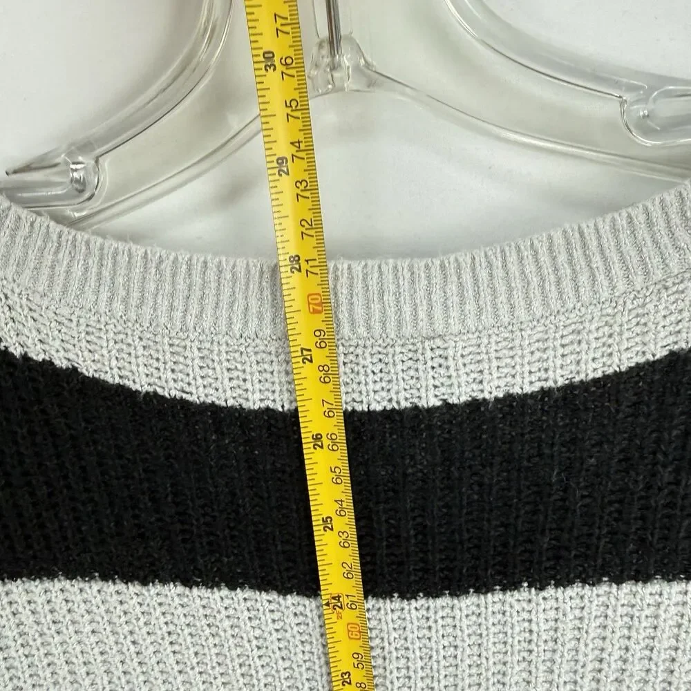 Express S Petite Black Gray Knit Sweater Dress Tunic 3/4 Sleeve High Low Hem